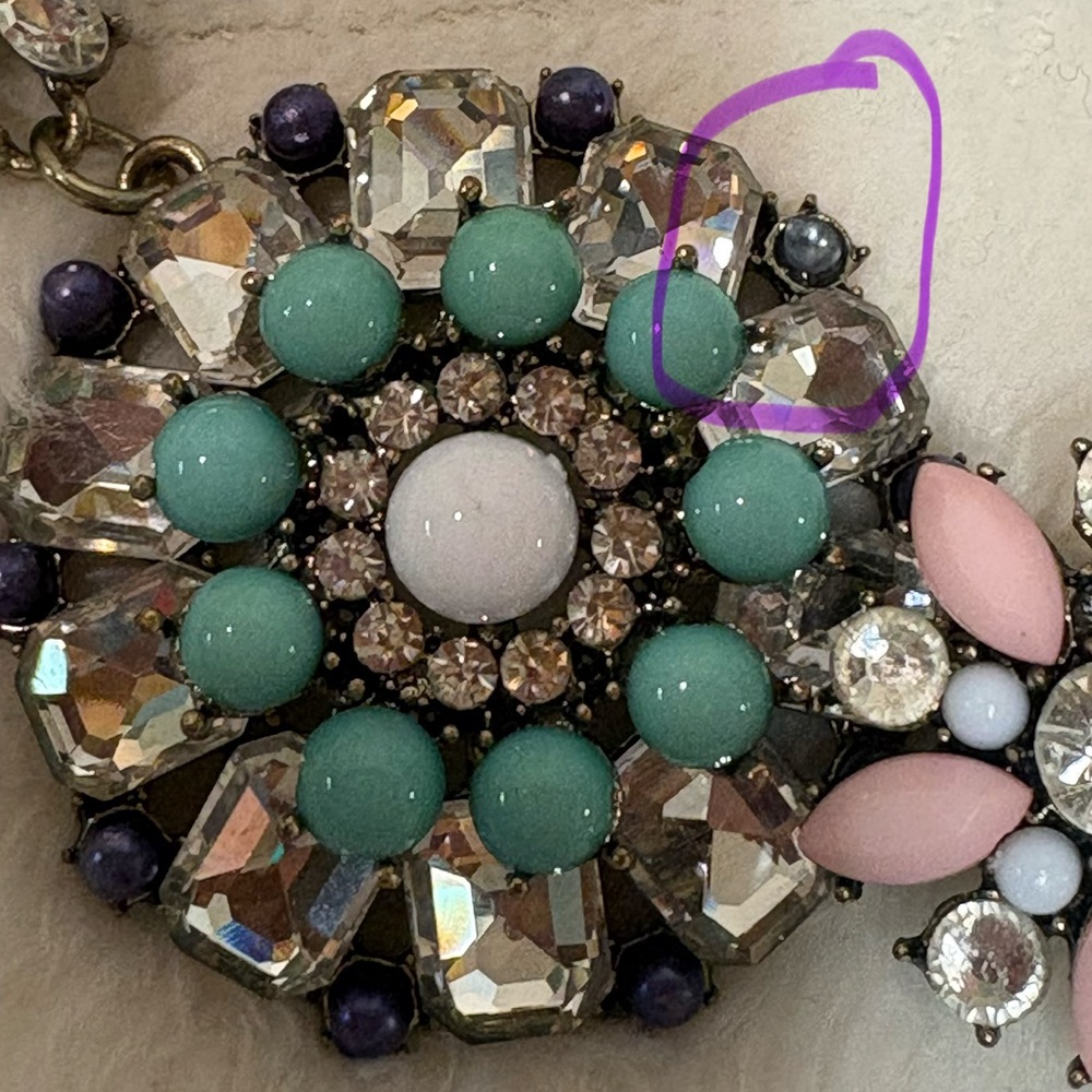 J Crew Floral Multicolor Statement Necklace - Picture 13 of 13
